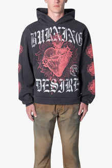 Burning Desire Hoodie | Washed Black