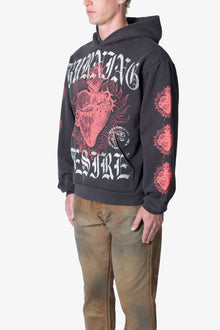 Burning Desire Hoodie | Washed Black