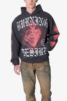 Burning Desire Hoodie | Washed Black