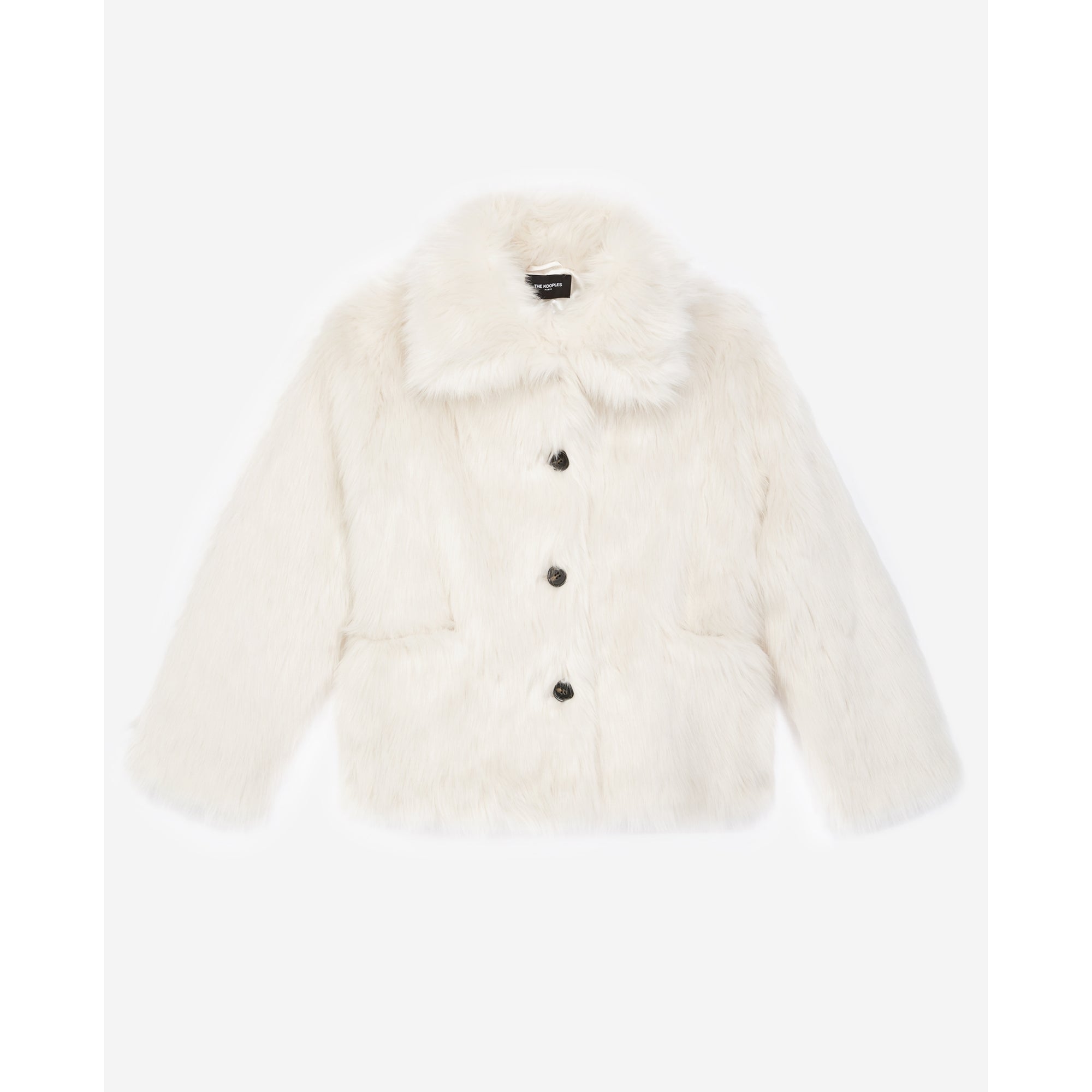 Buttoned Faux Fur Coat | Women | Ecru