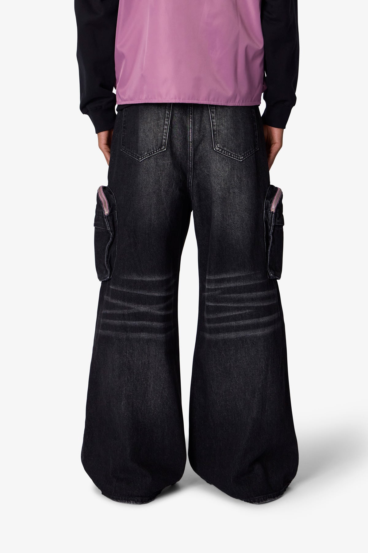 C23 Rave Double Cargo Denim | Washed Black