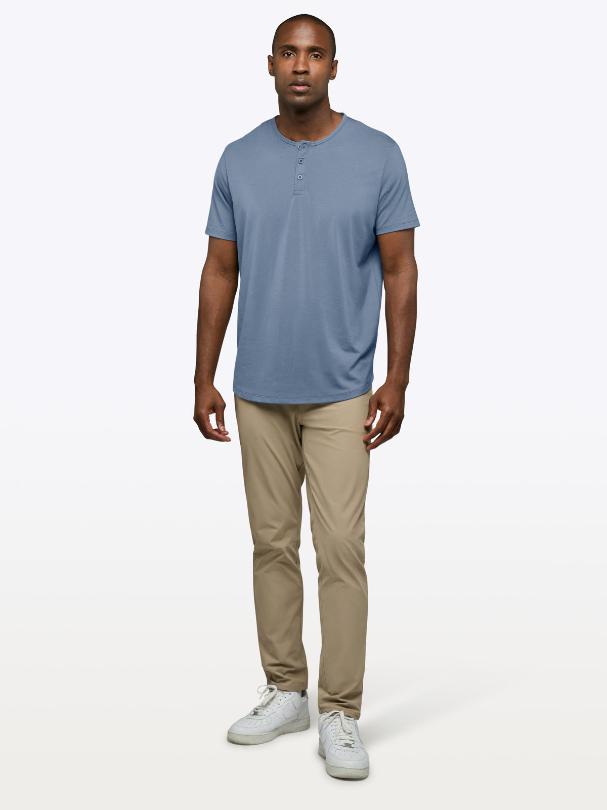 Mens | AO Henley Curve-Hem | Signature-Fit PYCA Pro | Cadet Blue