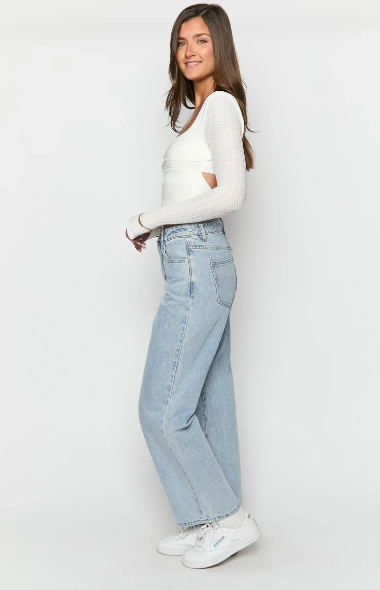 Calliope Mid Rise Slouchy Jeans | Light Wash