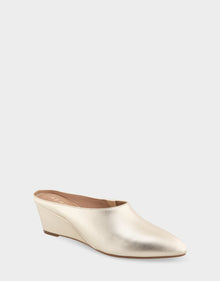 Camia Mule | Gold Metallic Leather