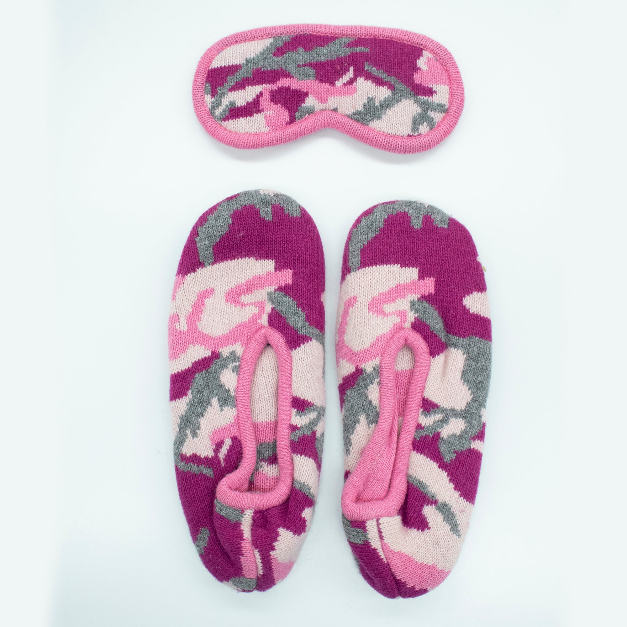 Womens | Slippers And Eyemask Set | Pink Combo