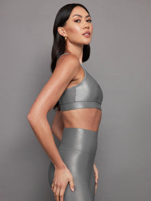 Carbon38 | Action Bra 2.0 in Takara Shine | Steel Grey