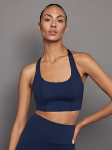 T Back Bra in Diamond Compression | Navy Blazer