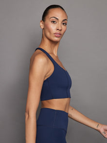 T Back Bra in Diamond Compression | Navy Blazer