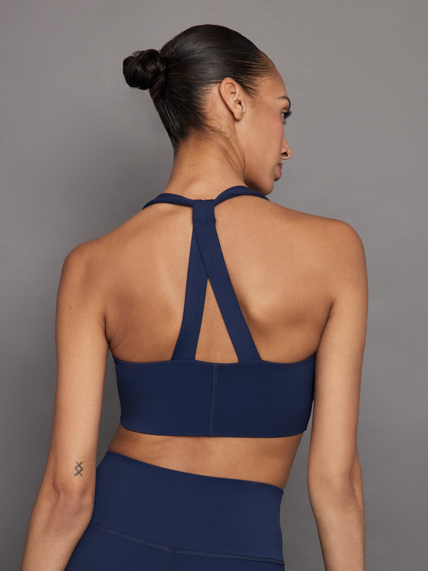 T Back Bra in Diamond Compression | Navy Blazer