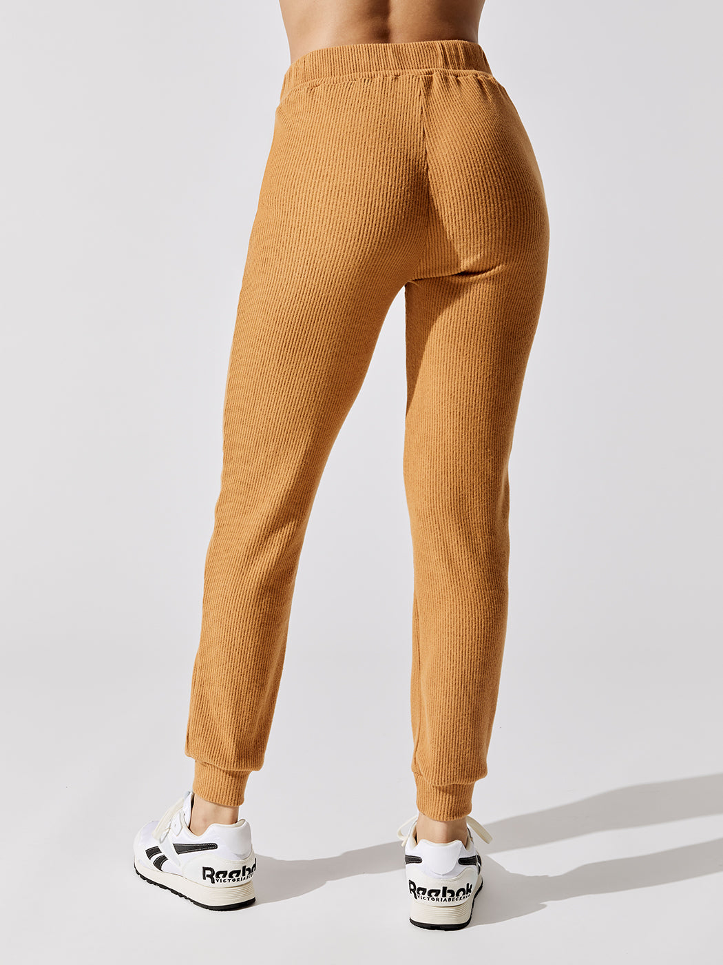 Brushed Ribbed Slim Jogger | Brown Sugar