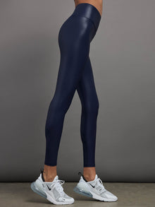 High Rise Full-Length Legging in Takara Shine | Navy Blazer