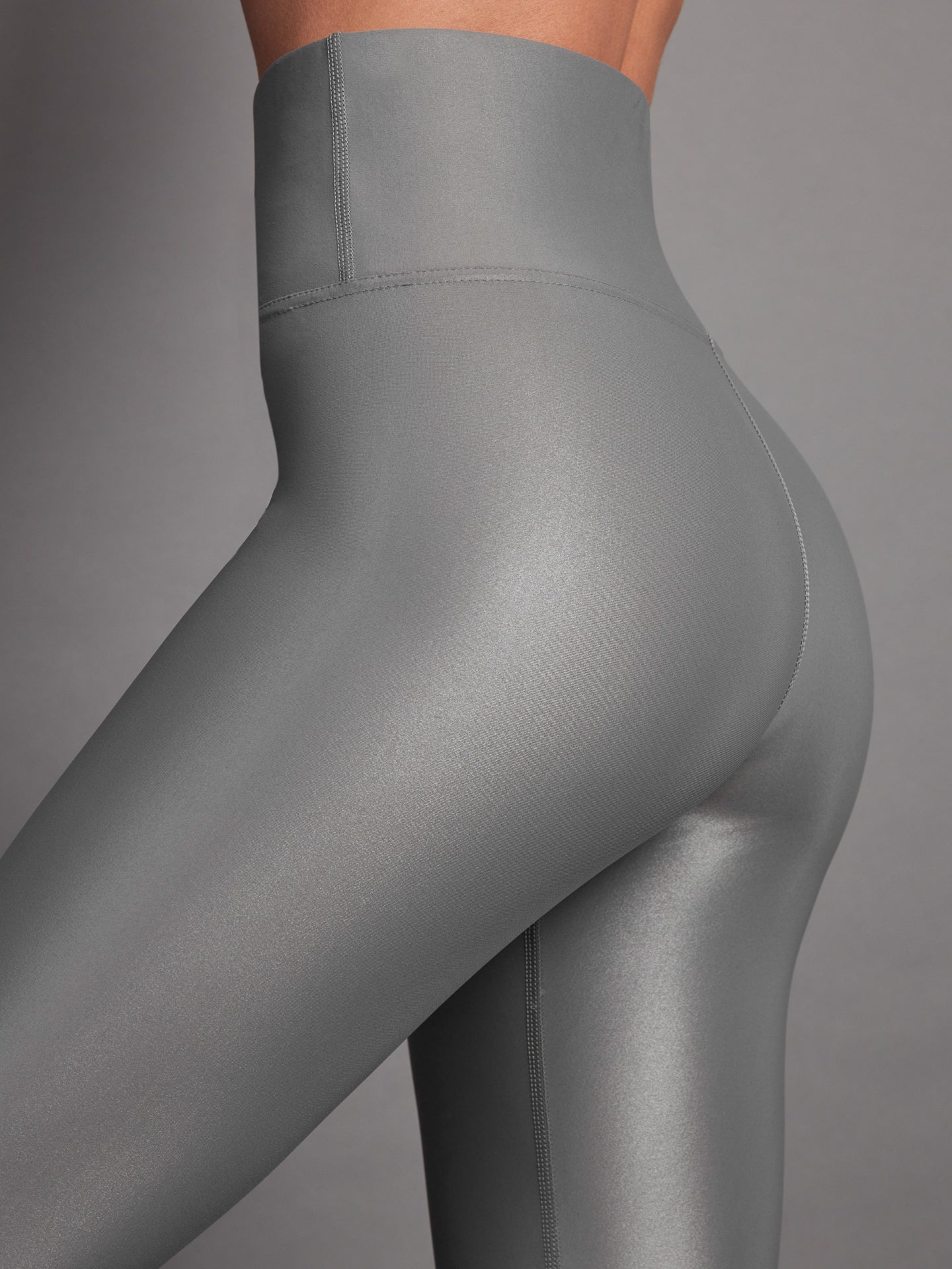 High Rise Full-Length Legging in Takara Shine | Steel Grey
