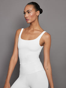 Ribbed Tank | White