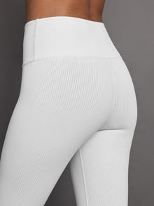 Ribbed 7/8 Legging | White