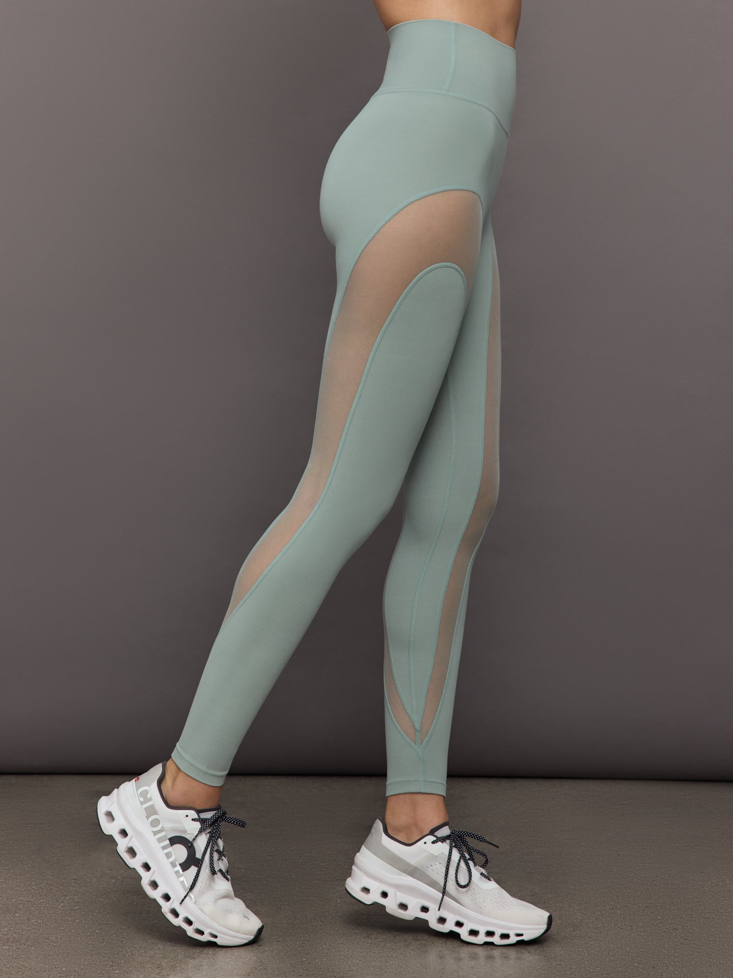 Sheer Spliced Legging in Melt | Sage