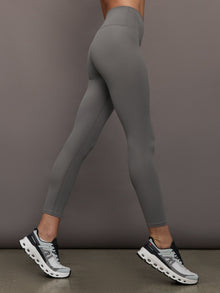 High Rise Legging in Ribbed Melt | Steel Grey
