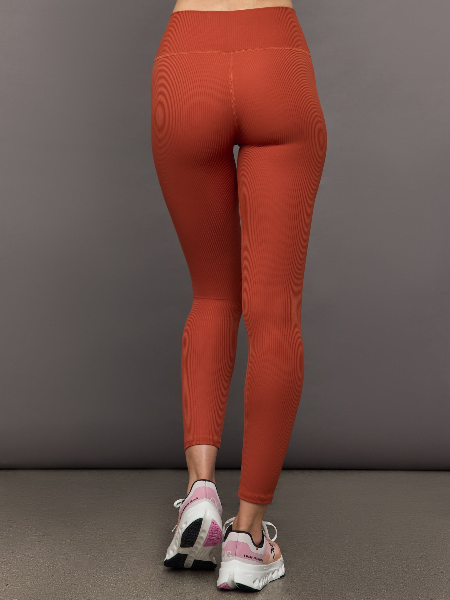High Rise Legging in Ribbed Melt | Terracotta