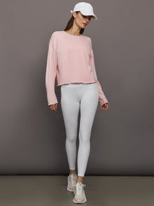 High Rise Legging in Ribbed Melt | White