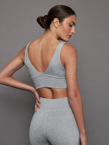 Carbon38 | Wrap Bra In Heather Melt | Silver Heather