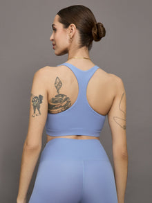 Racerback Bra in Ribbed Melt | Hydrangea