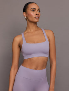 Racerback Bra in Ribbed Melt | Lavender Grey