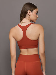 Racerback Bra in Ribbed Melt | Terracotta