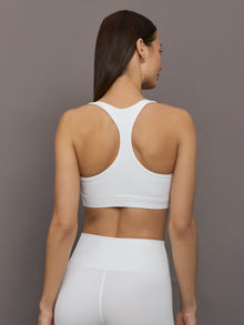 Racerback Bra in Ribbed Melt | White