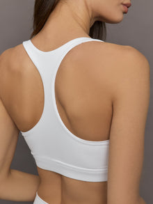 Racerback Bra in Ribbed Melt | White