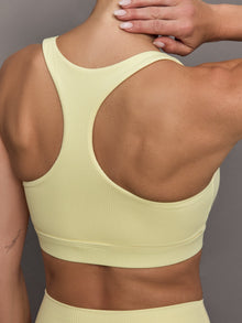 Racerback Bra in Ribbed Melt | Pastel Yellow