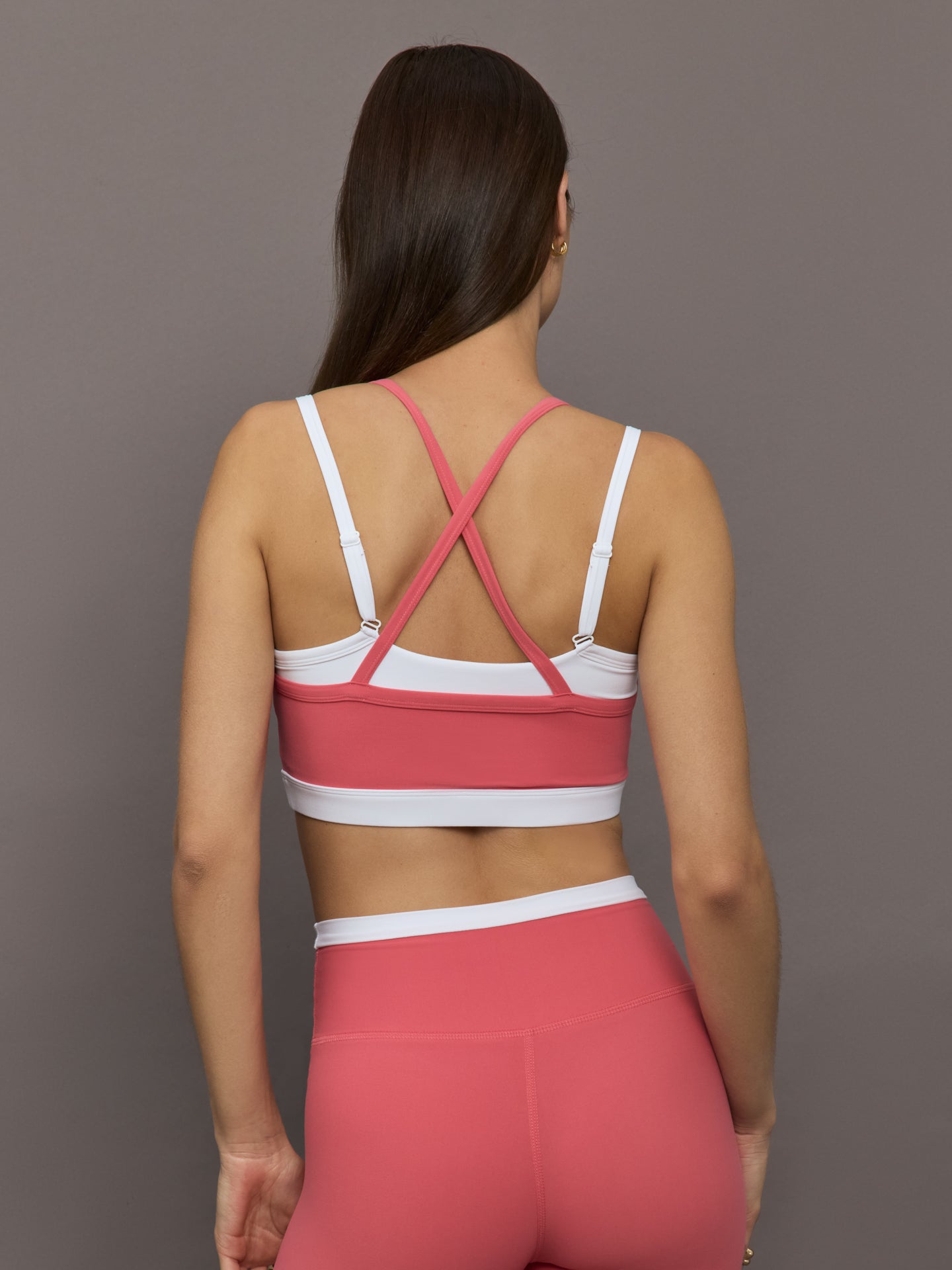 Double Layered Contrast Bra in Melt | Rosewood / White