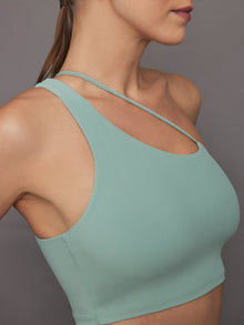 One Shoulder Convertible Bra Top in Melt | Granite Green