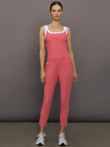 Colorblock Scoop Tank in Melt | Rosewood / White