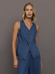 Chambray Vest | Medium Wash
