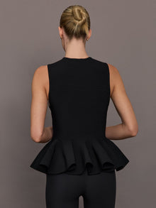 Peplum Sweater Tank | Black