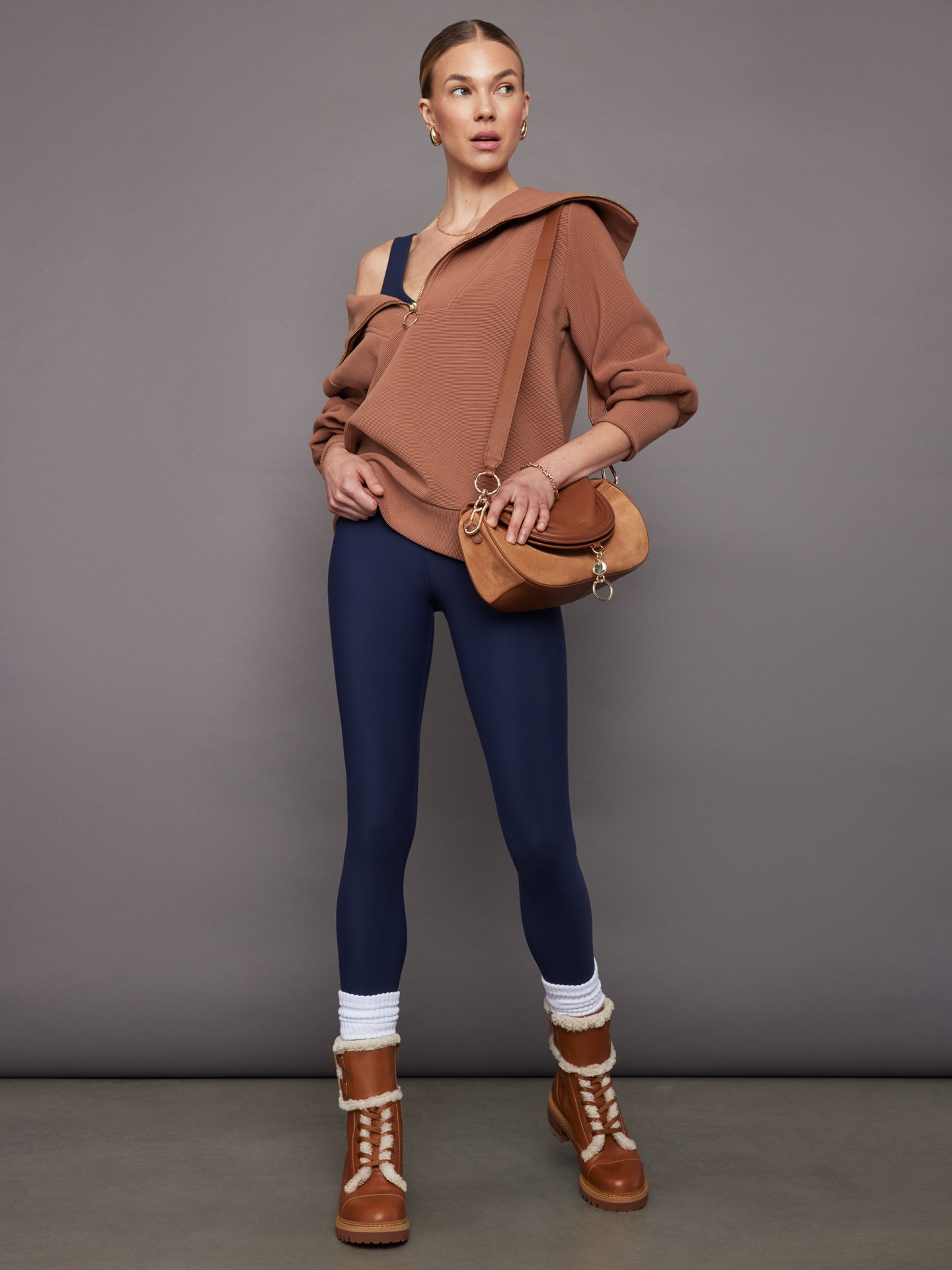 V-Neck Jumpsuit in Melt | Navy Blazer
