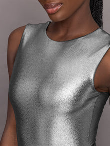 Liquid Metallic Bodysuit | Metallic Silver