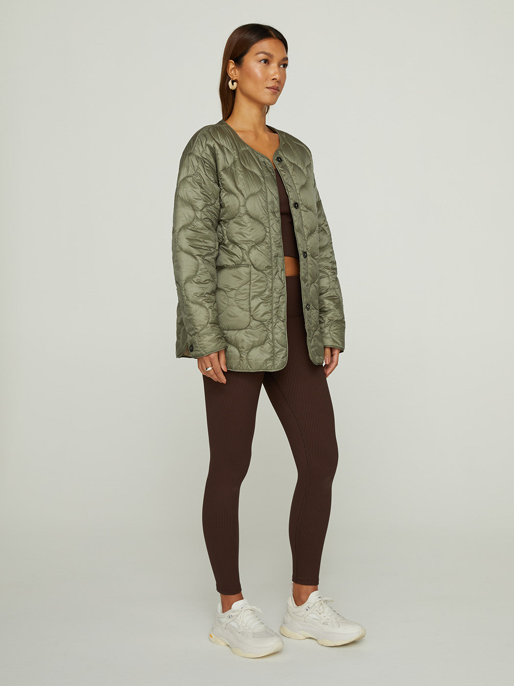 Carbon38 | Quilted Jacket | Silvery Green