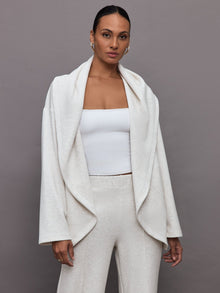 Knit Cocoon Cardigan in Interlock | Moonbeam Heather