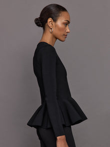 Peplum Zip Up | Black