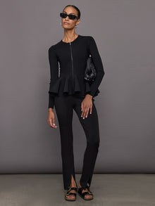 Peplum Zip Up | Black