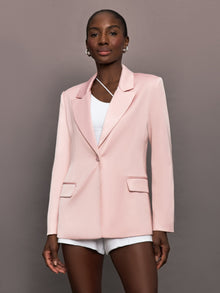 Satin Blazer | Blush
