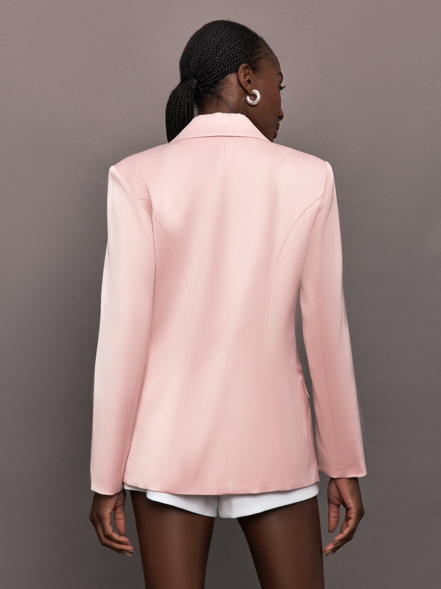 Satin Blazer | Blush