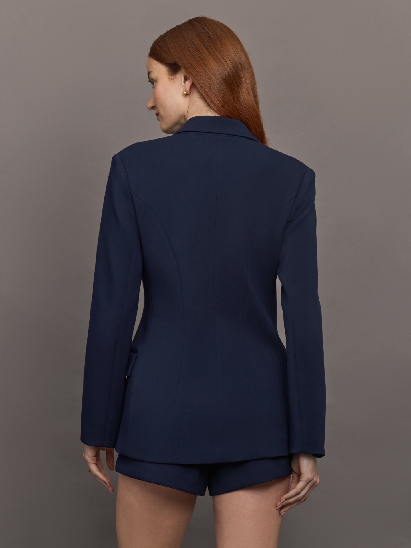 Double Breasted Blazer in Scuba | Navy