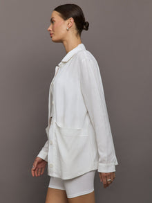 Linen Shirt Jacket | White