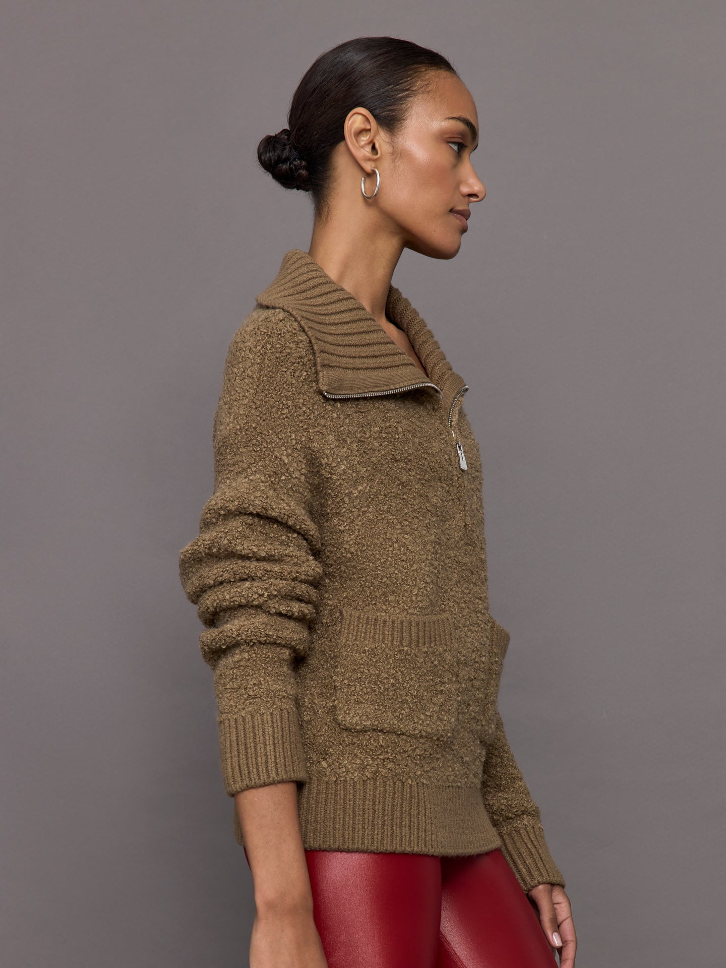 Half Zip Boucle Pullover | Caribou