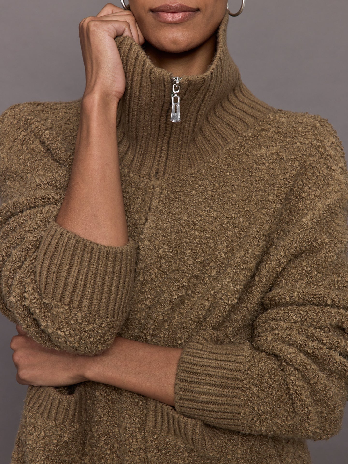 Half Zip Boucle Pullover | Caribou