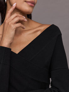 Cross Over Sweater | Black