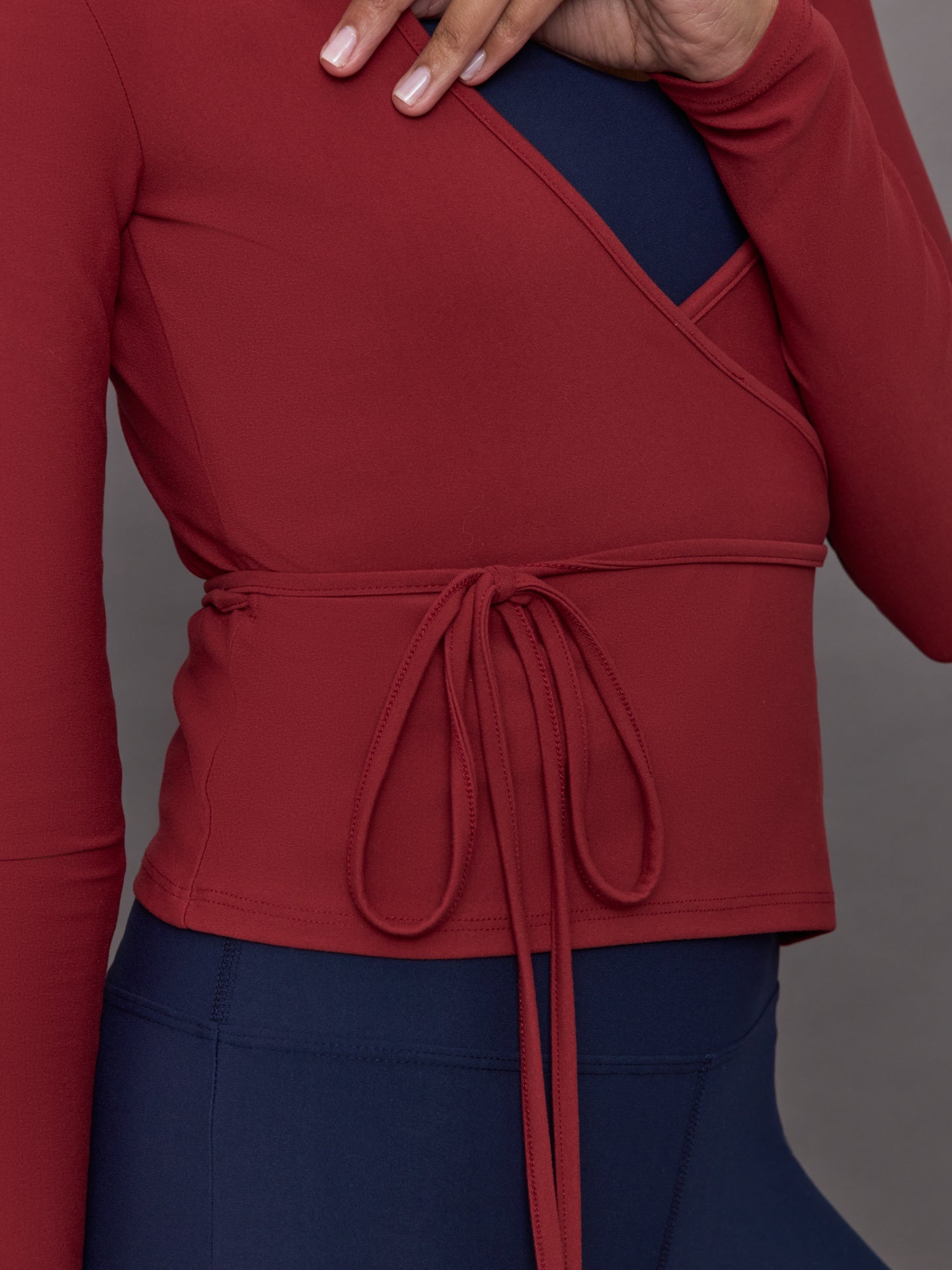 Long Sleeve Tie Top in Melt | Red Dahlia