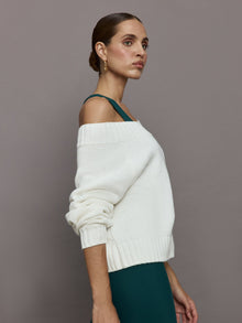 Carbon38 | Wool Blend Slouchy Knit Sweater | Off White