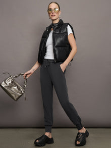 Quilted Puffer Vest | Black